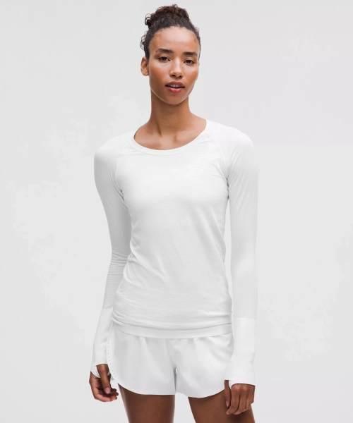 Swiftly Tech Long-Sleeve Shirt 2.0 *Hip Length - White/White - 14