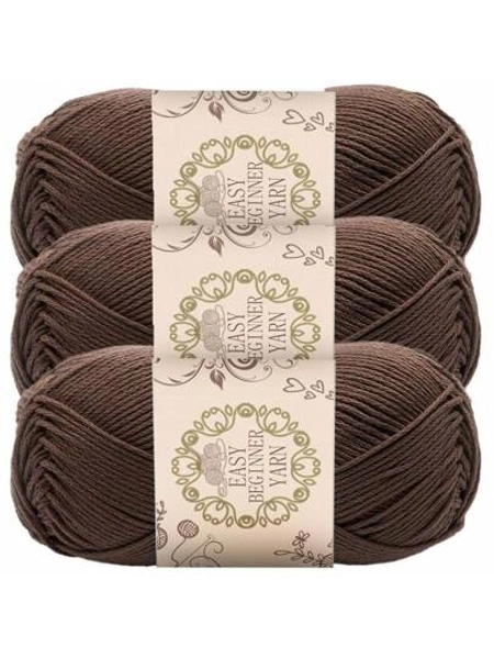 3 Pcs Soft & Warm 100% Acrylic Yarn Set, 4-Ply Thick Knitting Kit For Beginners, Suitable For DIY Scarf & Blanket Making, Variety Of Colors
