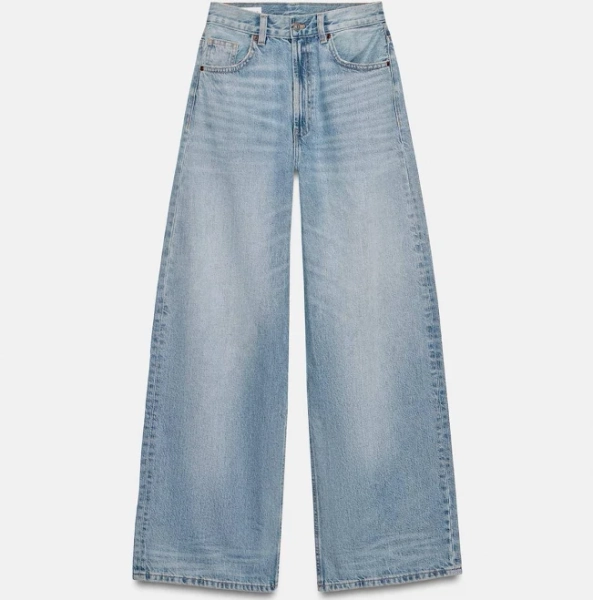 Zara Trf Extra Wide Leg High Waist Jeans