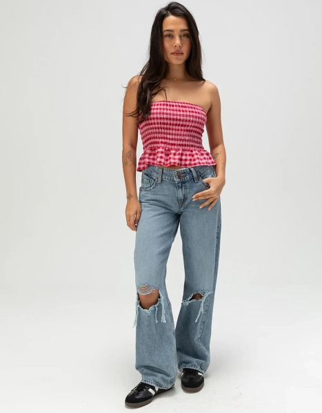 LEVI'S Superlow Loose Womens Jeans - Table Talk - LIGHT DESTRUCT