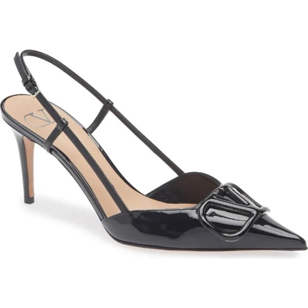 Valentino Garavani Vlogo Pointed Toe Slingback Pump