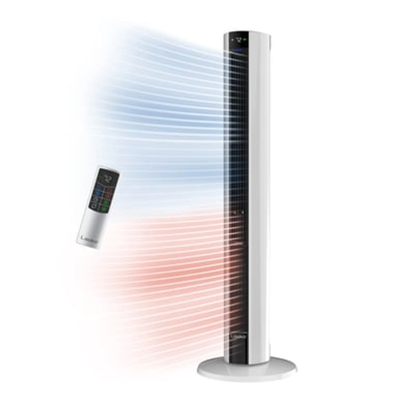 Lasko 42" 1500W All Season Tower Fan & Space Heater with Timer and Remote, White, FH500
