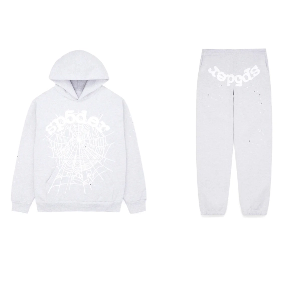 Sp5der OG Web Tracksuit Heather Grey | spiderhoodie.org
