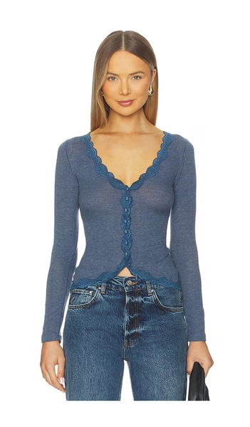 x Intimately FP Big Love Cardi In Ocean Heather