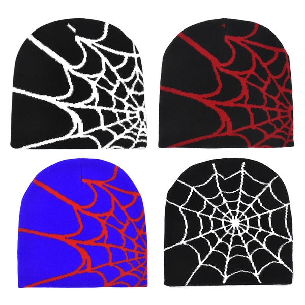 Sopula Trendy Ins Street Hip-Hop Spider Web Pattern Knitted Hat