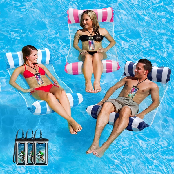 Livhil 3Pcs Pool Float Hammock,Pool Float Loungers,Water Hammock Lounge, Swimming Pool Floats for Adults - Walmart.com