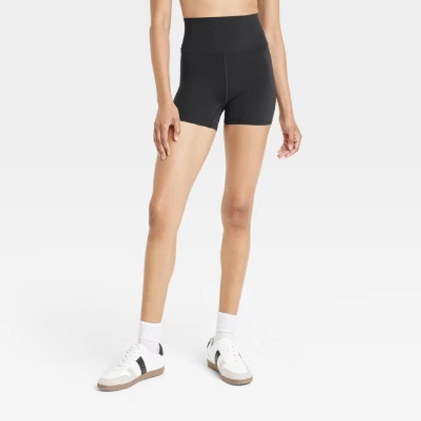 Women's Everyday Soft Ultra High-Rise Bike Shorts 4" - All In Motion™ Black XS: Moisture Wicking, Quick Drying