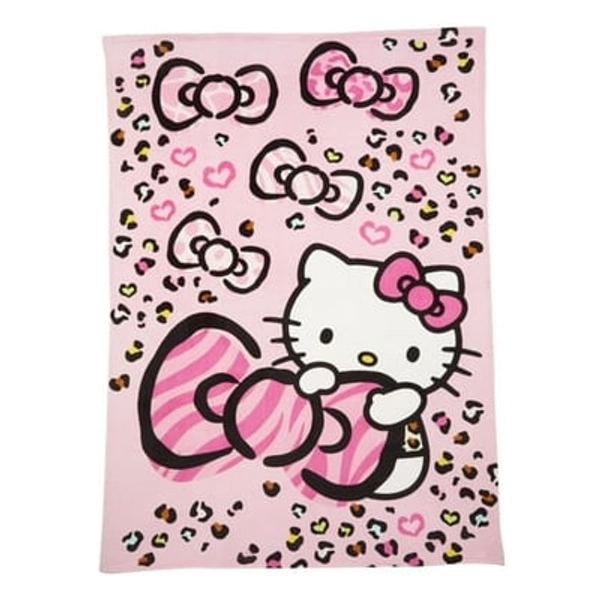 Franco Manufacturing Co.  Inc. Hello Kitty Kids Plush Blanket  Twin/Full Size 62 x90   Pink  Sanrio