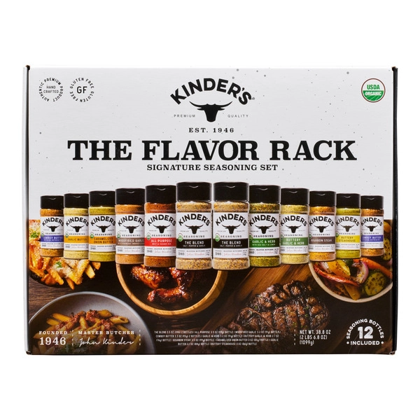Kinder's Organic The Flavor Rack Signature Seasoning Set, 12-Count Same-Day Delivery | Costco