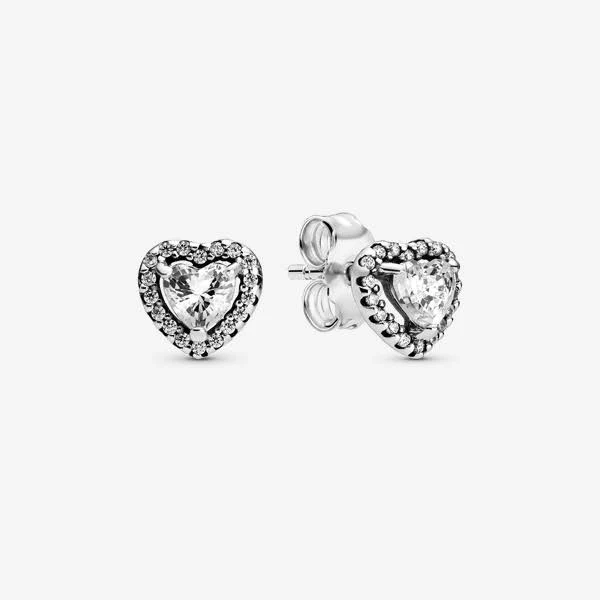 Pandora Shine Cubic Zirconia Heart Stud Earrings