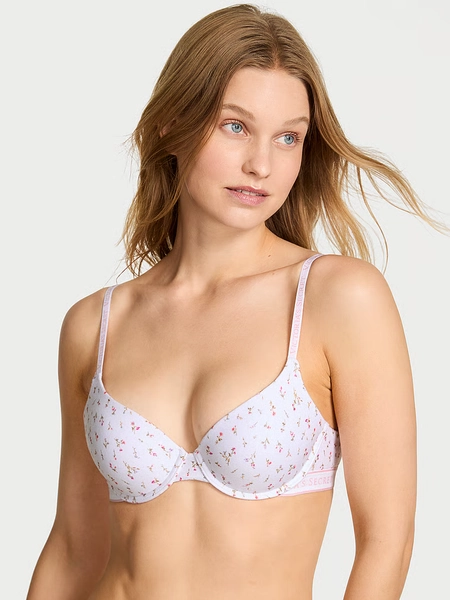 Lightly Lined Cotton Demi Bra