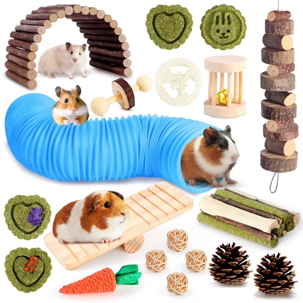 Sunfenle Guinea Pig Enrichment Chew Toy Set Birch Wood Safe Chewable Small Animal Molar Toys Set for Teeth Care - Walmart.com