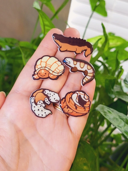 Dessert Reptile Pins | Handmade Shrink Plastic Pins