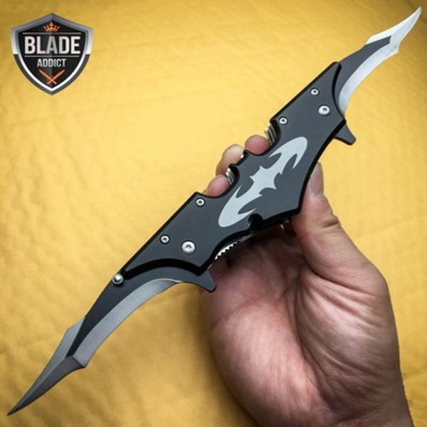 11.5" DARK KNIGHT RISES ASSISTED SPRING BATMAN DUAL BLADE FOLDING KNIFE Bane | eBay