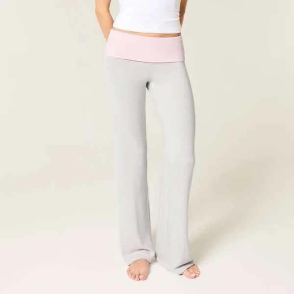 Hollister Foldover Waist Knit Flare Pants