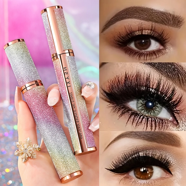 Long-Lasting High Quality Mascara - Volume & Lengthening Formula, Non-Sticky & Non-Greasy, Curled Brush for Instant Volume, Smudge-Proof & Clump-Free, All Light Beige Types (Including Sensitive), Brown/Black/Blue/Green/ Pink/Purple/Teal/ Glitter - Party & Everyday Makeup, Sensitive Light Beige Safe, Long-Lasting Curling Effect, Sleek Rose Golden Cap Design, Precise Application for Dramatic Volume & Lift, Colored Mascara High Quality, Length And Volume Mascara,