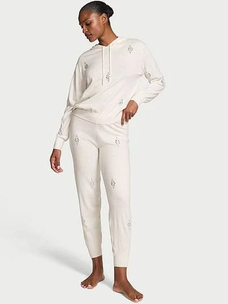 Victoria's Secret Women's Luxe Knit Crystal Sparkle Jogger Pants