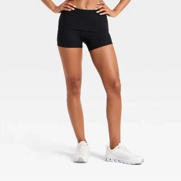Joylab Women's Foldover Waistband Bike Shorts