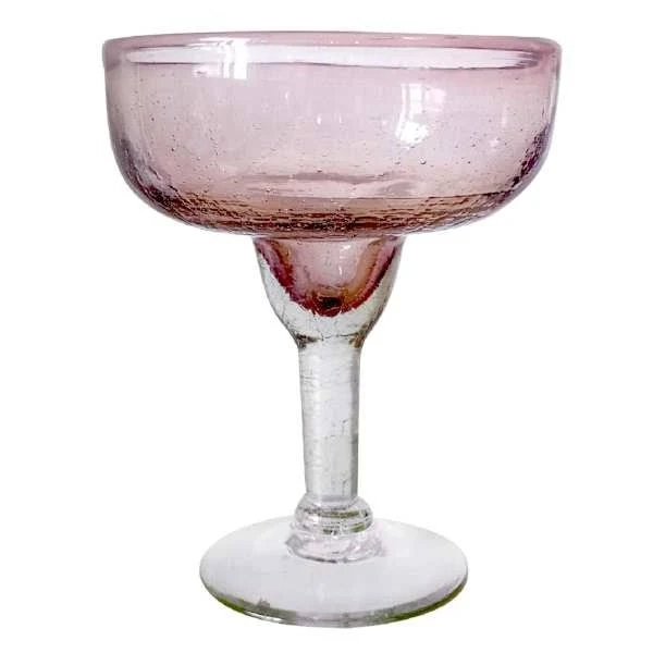 At Home Amethyst Crackle Glass Margarita Glass