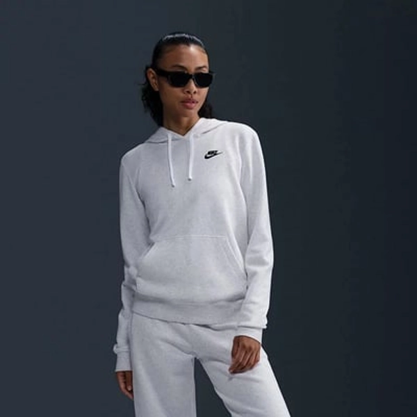 Women's Nike Sportswear Club Fleece Hoodie, Size: XS, Birch Grey
