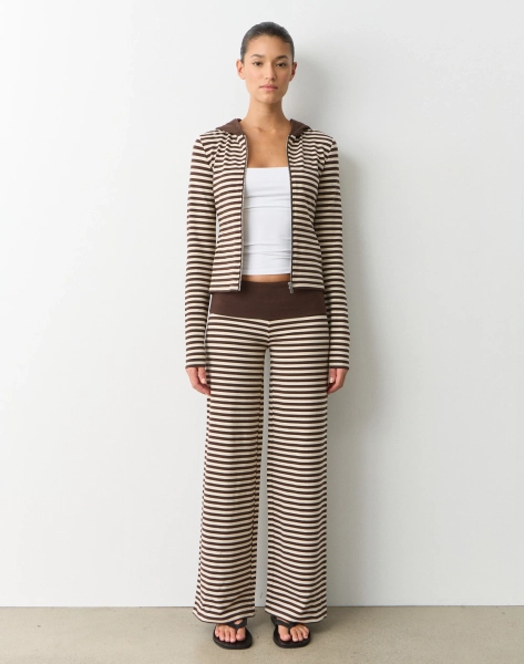 Stripe Low Rise Foldover Pant