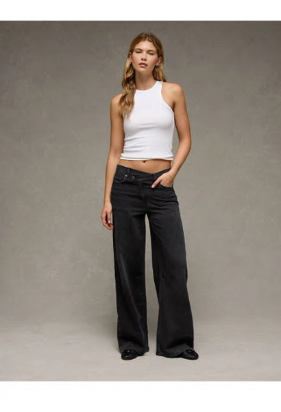 AE Dreamy Drape Strigid Low-Rise Ultra Wide-Leg Jeans