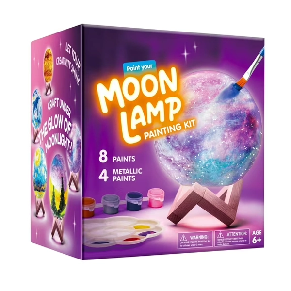 Joyfy DIY 3D Moon Lamp Painting Kit, Paint Your Own Moon light Arts and Crafts Kit for Kids 6 8 10 12, Christmas Birthday Gifts for Boys Girls