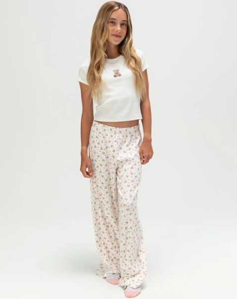 Full Tilt Bear Girls Pants - White - Size: X-Small