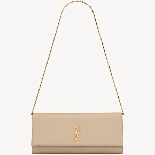 Saint Laurent Kate Clutch in Grain de Poudre Leather