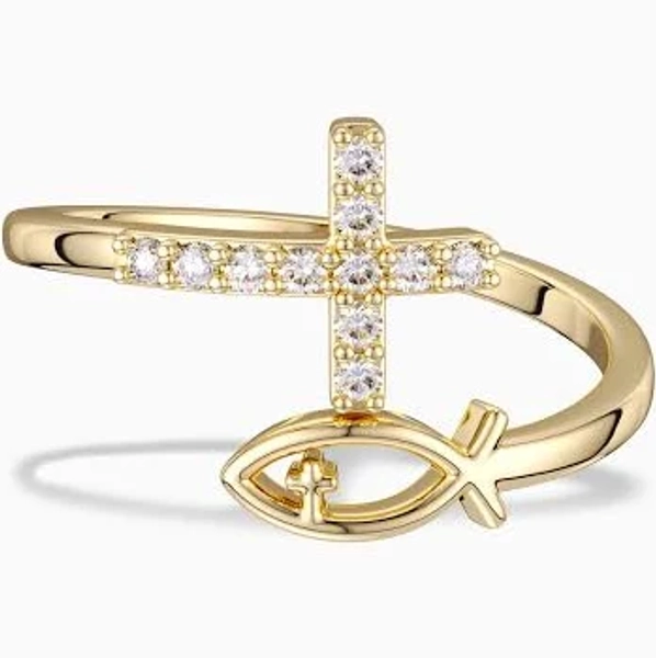 Fish and Cross Ring