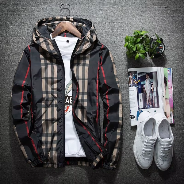 High Quality 2026 Jacket Men Spring and Autumn New Korean Version Slim Hooded Spring Classic Plaid Comfortable and Breath Jacket - AliExpress 200000343
