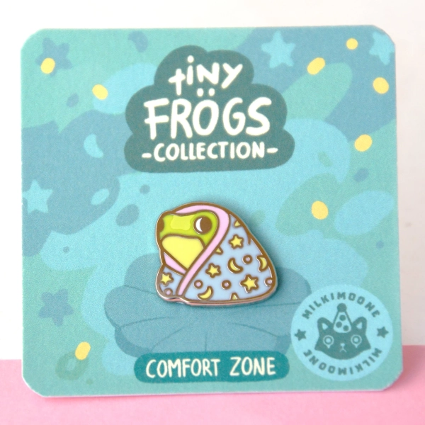golden frog hard enamel pin/ tiny frogs collection- comfort zone / small cute froggy / kawaii birthday gift idea / animal pin / milkimoone