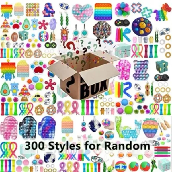 Random Fidget Toys Mystery Gifts Pack Surprise Box 300 Different Fidget Set