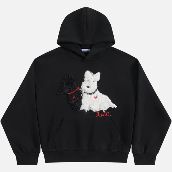 Aelfric Eden Embroidery Puppy Pullover Hoodie