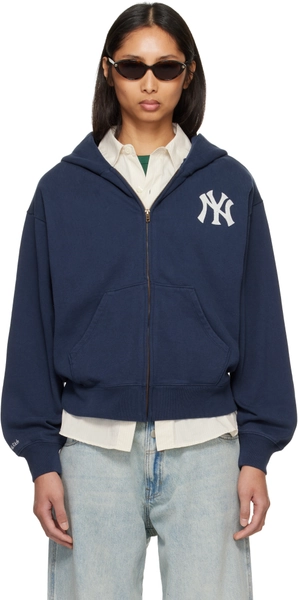 Navy Heritage Yankees Serif Zip Hoodie