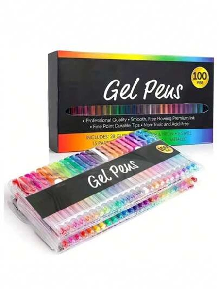 1pc Colorful Gel Pen Set For Coloring, Glitter Gel Pens, Ballpoint Pens For Journaling, Decorative Pens For Christmas, New Year, Birthday Gifts, Back To School Supplies