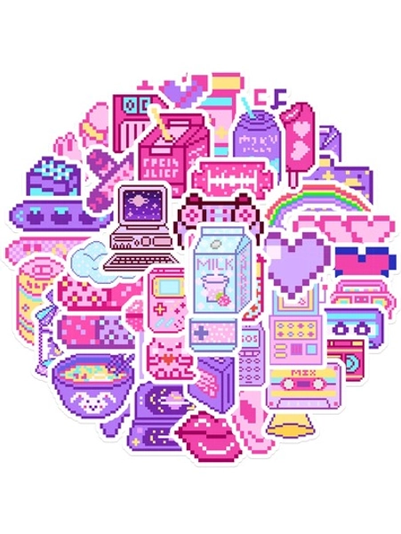 48pcs Cartoon Graphic Sticker Back To School - Size one-size