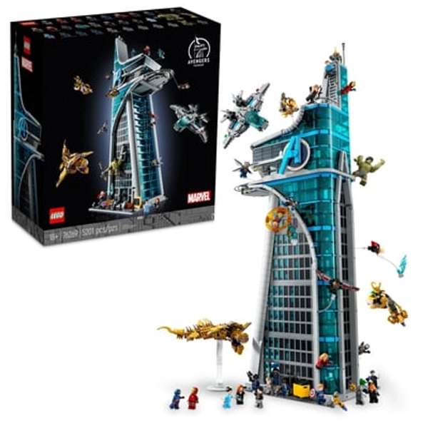 LEGO Marvel Avengers Tower Building Kit, Detailed Recreation of the Iconic HQ Featuring Classic Movie Scenes, 31 Figures and Accessories, Gift for Marvel Fans and Model-Makers, 76269