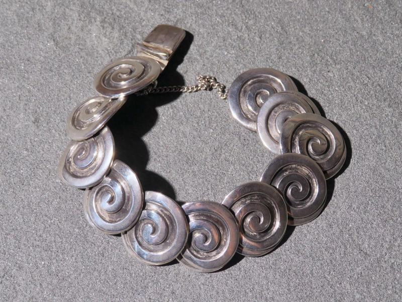 Vintage Los Castillo Sterling Silver Link Bracelet - Taxco Mexican Jewelry