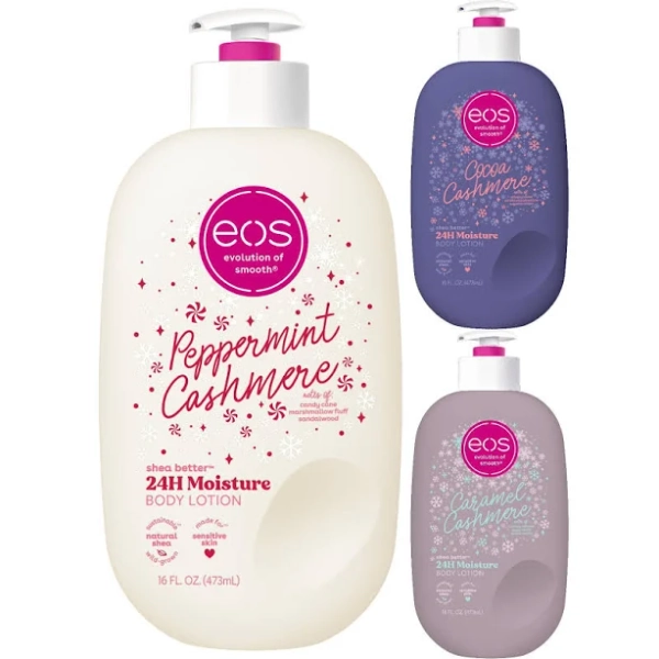 Eos Shea Better 24H Moisture Body Lotion, Cocoa Cashmere + Peppermint Cashmere + Caramel Cashmere, 16oz, Size: 16 oz