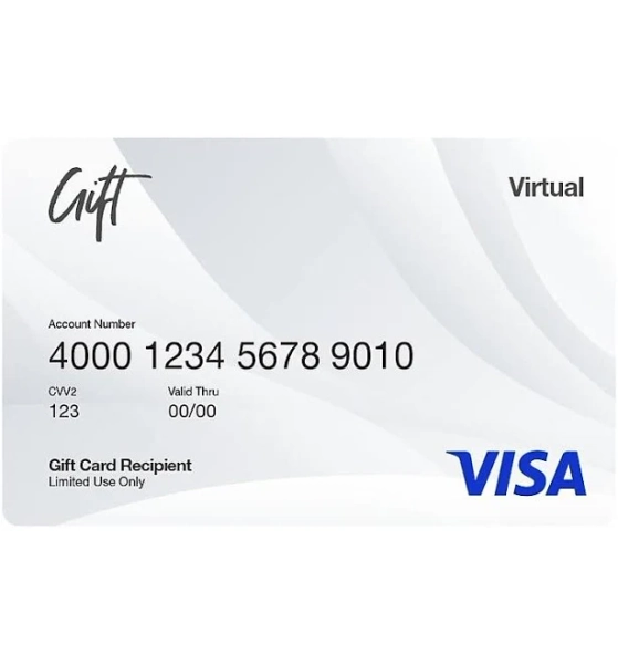 Visa Virtual $200.00 Gift Card, Email Delivery