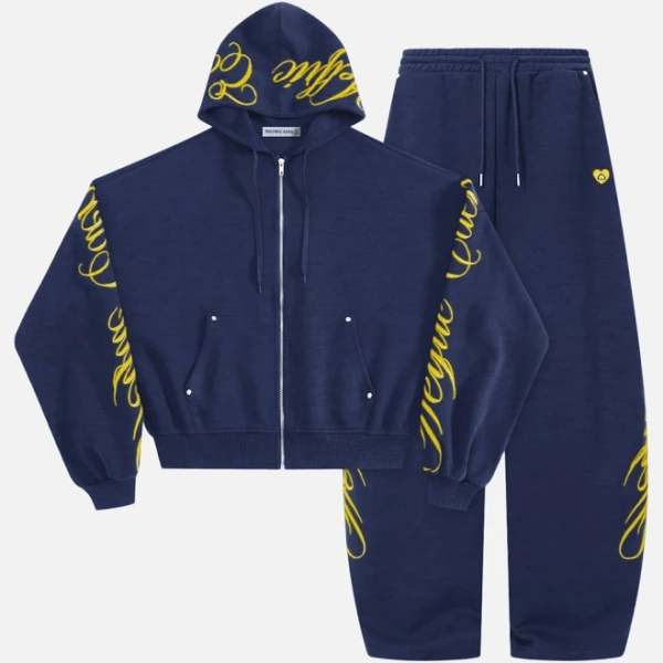 Aelfric Eden Boxy Script Embroidery Hoodie Sets