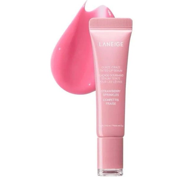 LANEIGE - Glaze Craze Tinted Polypeptide Lip Serum | Strawberry Sprinkles - Cool Pink