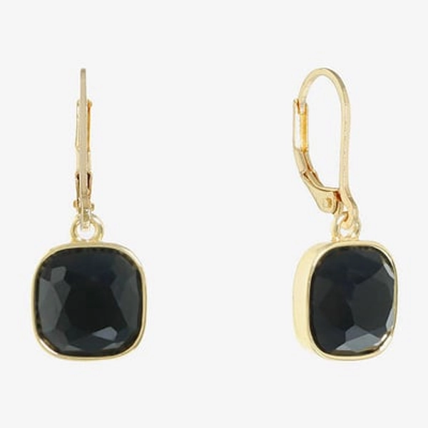 Monet Jewelry Black And Gold Tone Womens Black Drop Earrings, One Size, Black