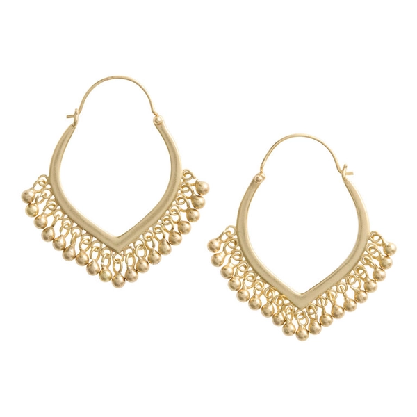 Tribe Amrapali x World Market 14k Gold Plated Bead Hoop Earrings