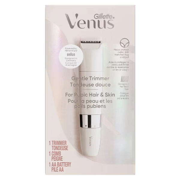 Venus for Pubic Hair & Skin Gentle Trimmer + 1 Attachment Comb - 2pk