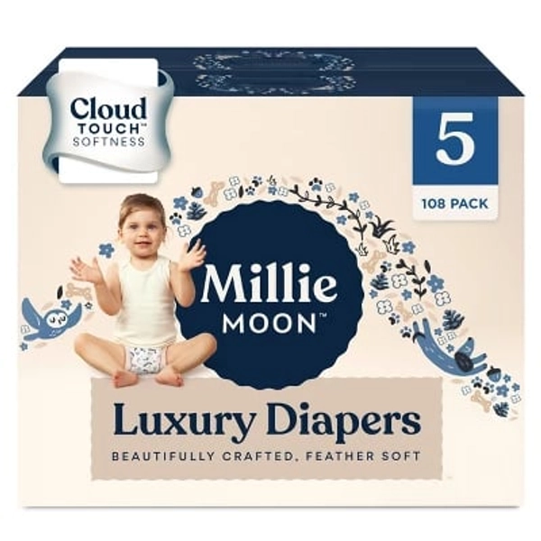 Millie Moon Lux Disposable Diapers - Size 5 - 108ct