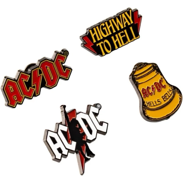 AC/DC Metal Pin Set of 4