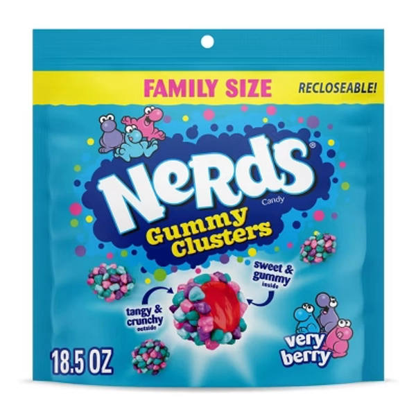 Nerds Candy Gummy Clusters Very Berry Family Size - 18.5oz