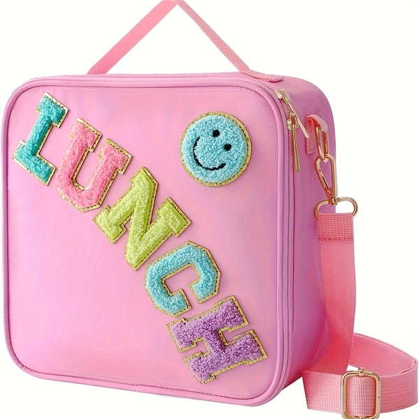 11 Color Options, Stylish and Fashionable Insulated Portable Lunch Box, Cute and Suitable as a Gift, Reusable Lunch Box, Smile Lunch Bag, Outdoor Insulated Tote Bag, Portable Insulated Lunch Bag, Unisex Design Ideal for School, Work, and Picnics, Non